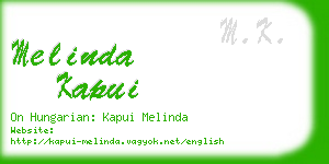 melinda kapui business card